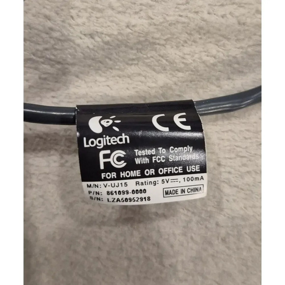 LOGITECH QuickCam USB WebCam Camera V-UJ15 For Notebooks 4.F5 w/ Case - Picture 5 of 11